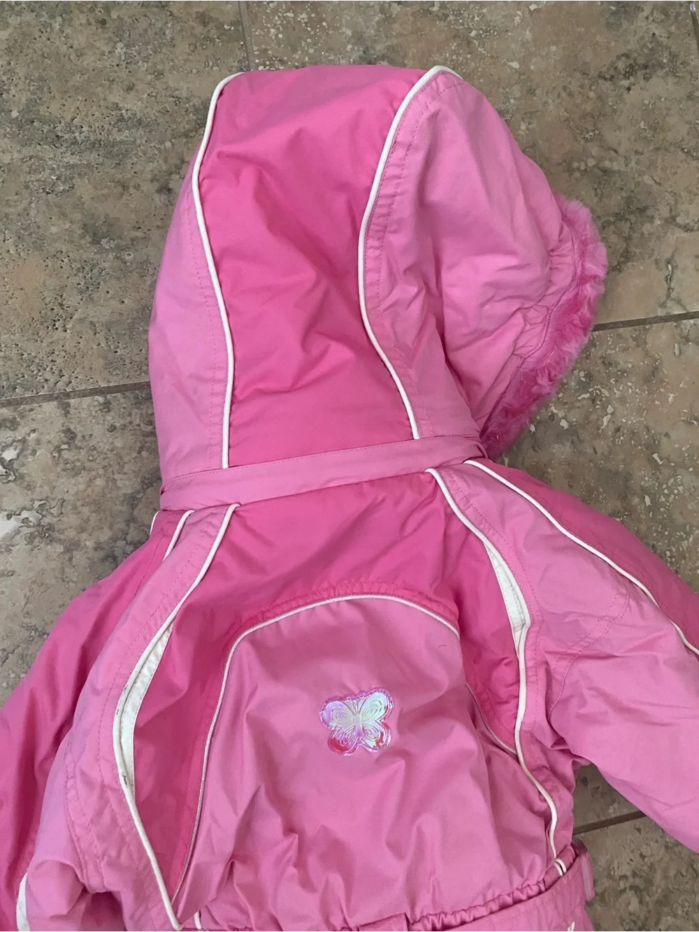 Obermeyer Preschool Girls Pink Belted One-Piece Ski Snow Gorpcore Suit Size 2